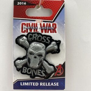Disney Parks Pin Marvel Avengers Captain America Civil War Cross Bones LR